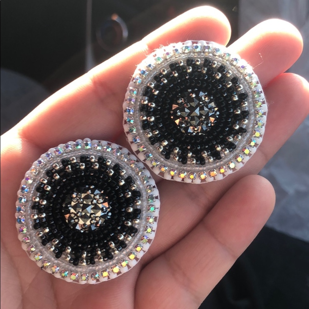 black beaded earrings